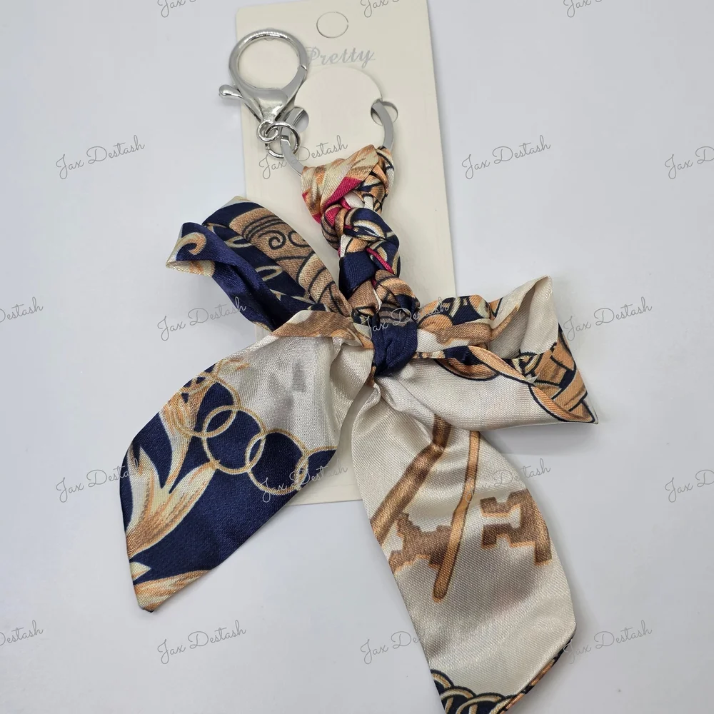 Elegant Silk Scarf Purse/Key Charm CH205